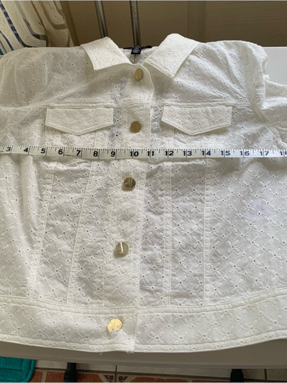 NWT $99 Jones New York White Eyelet Button-Front Top size M - Picture 5 of 12